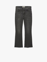 Stretch Denim Cropped Jeans for Women - Black - Max Mara UAE