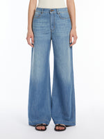 Linen And Cotton Denim Jeans for Women - Navy - Max Mara UAE