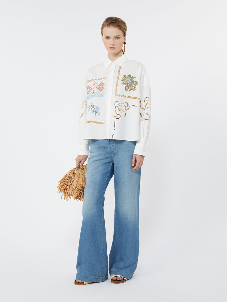max mara linen and cotton denim jeans
