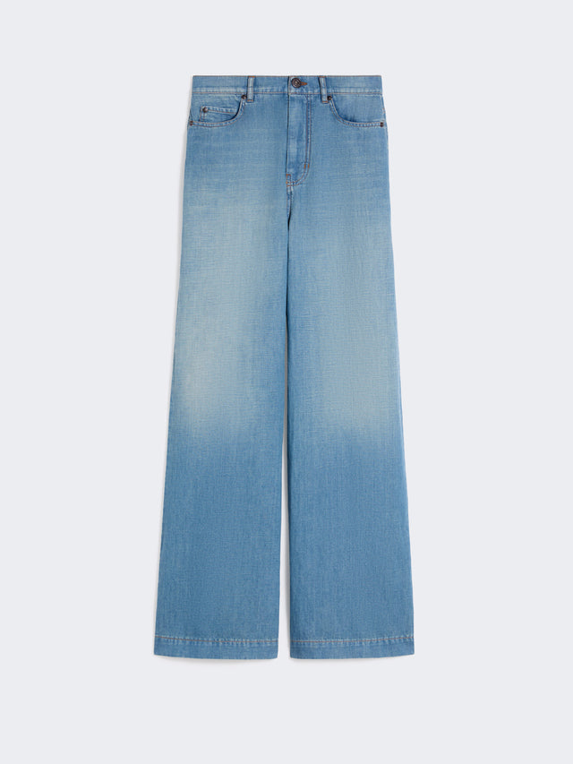 Linen and cotton denim jeans
