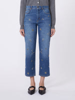 Embroidered denim jeans