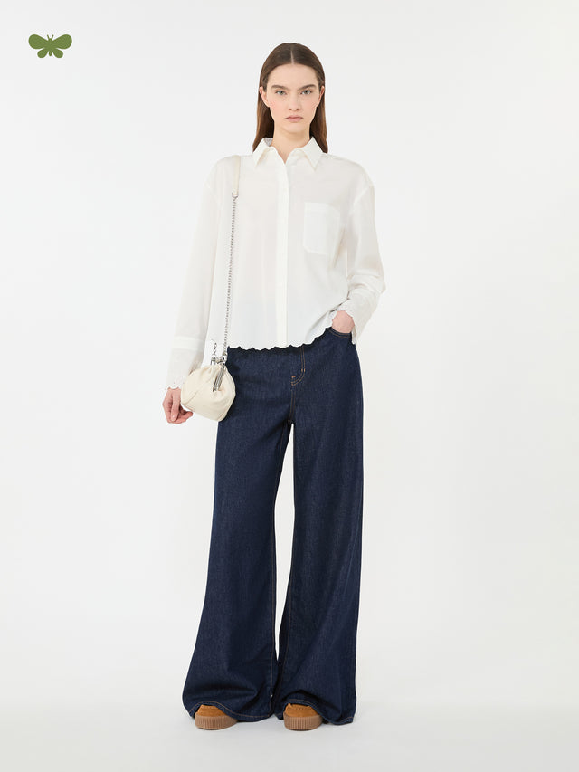 Soft Cotton Denim Jeans for Women - Navy - Max Mara UAE