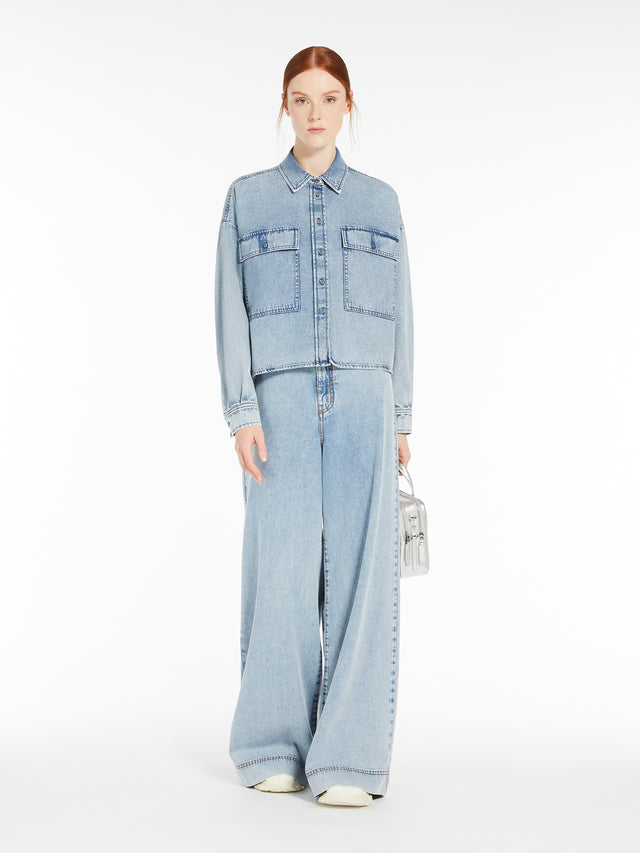Wide-Leg Denim Jeans for Women - Navy - Max Mara UAE