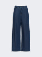 max mara cotton denim wide-leg jeans for women