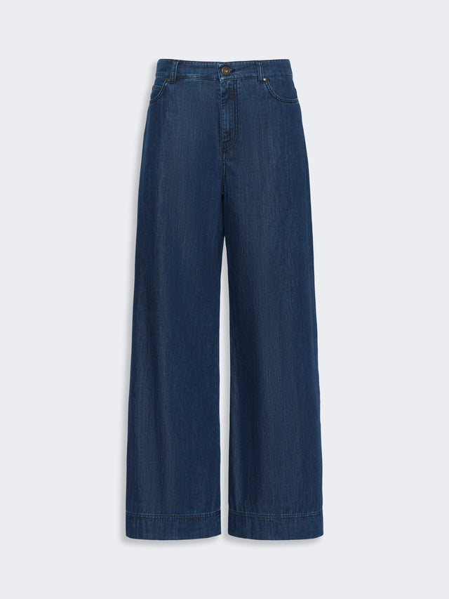 max mara cotton denim wide-leg jeans for women