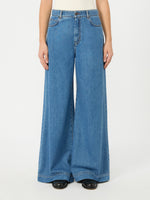 max mara cotton denim wide-leg jeans for women