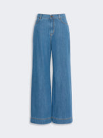 max mara cotton denim wide-leg jeans for women