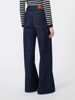 Cotton Denim Palazzo Jeans for Women - Navy - Max Mara UAE