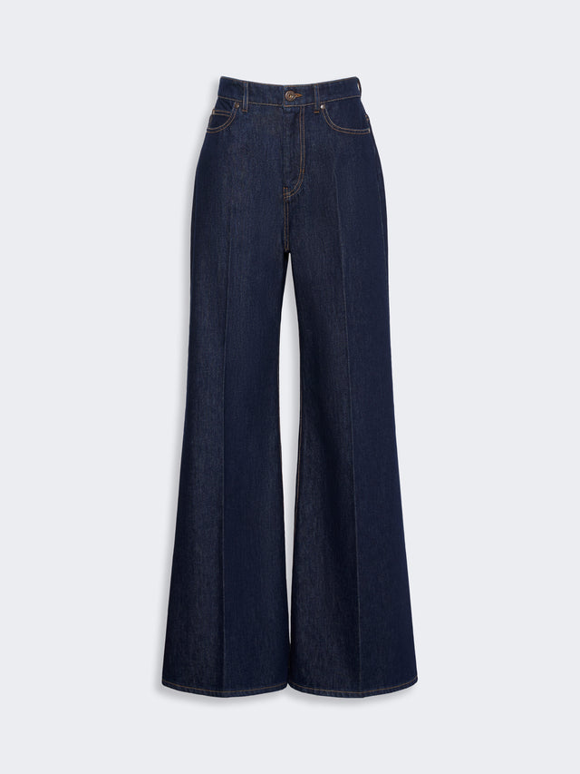 max mara cotton denim palazzo jeans for women