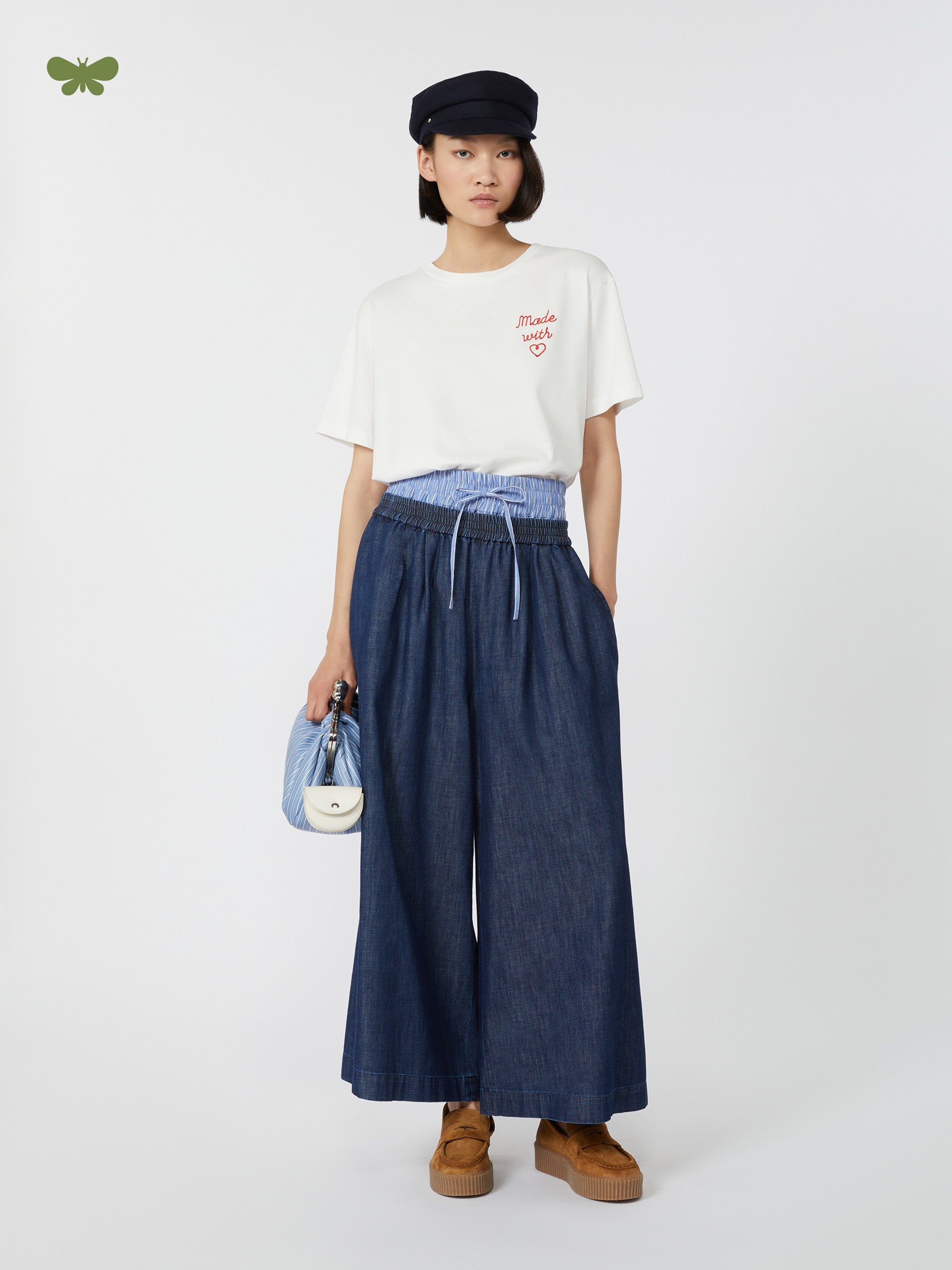 Pure Cotton Denim Jeans for Women - Navy - Max Mara UAE