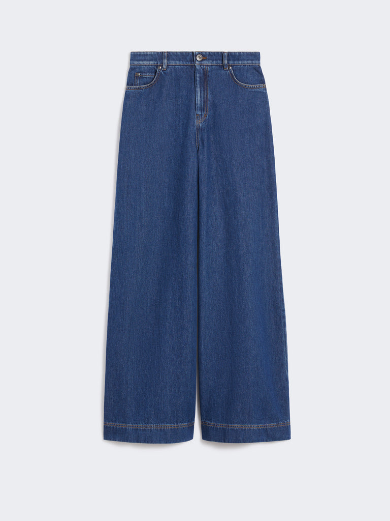 max mara cotton denim wide-leg jeans