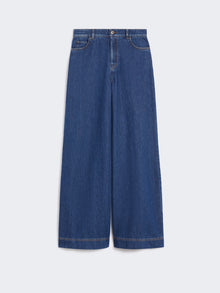 Cotton denim wide-leg jeans