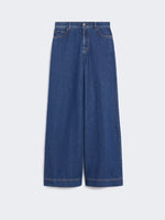 Cotton denim wide-leg jeans