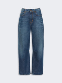 Barrel-Leg Denim Jeans for Women - Navy - Max Mara UAE