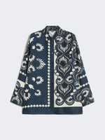 Printed silk patchwork shirt