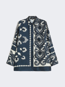 Printed silk patchwork shirt