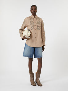 Relaxed-fit embroidered poplin shirt