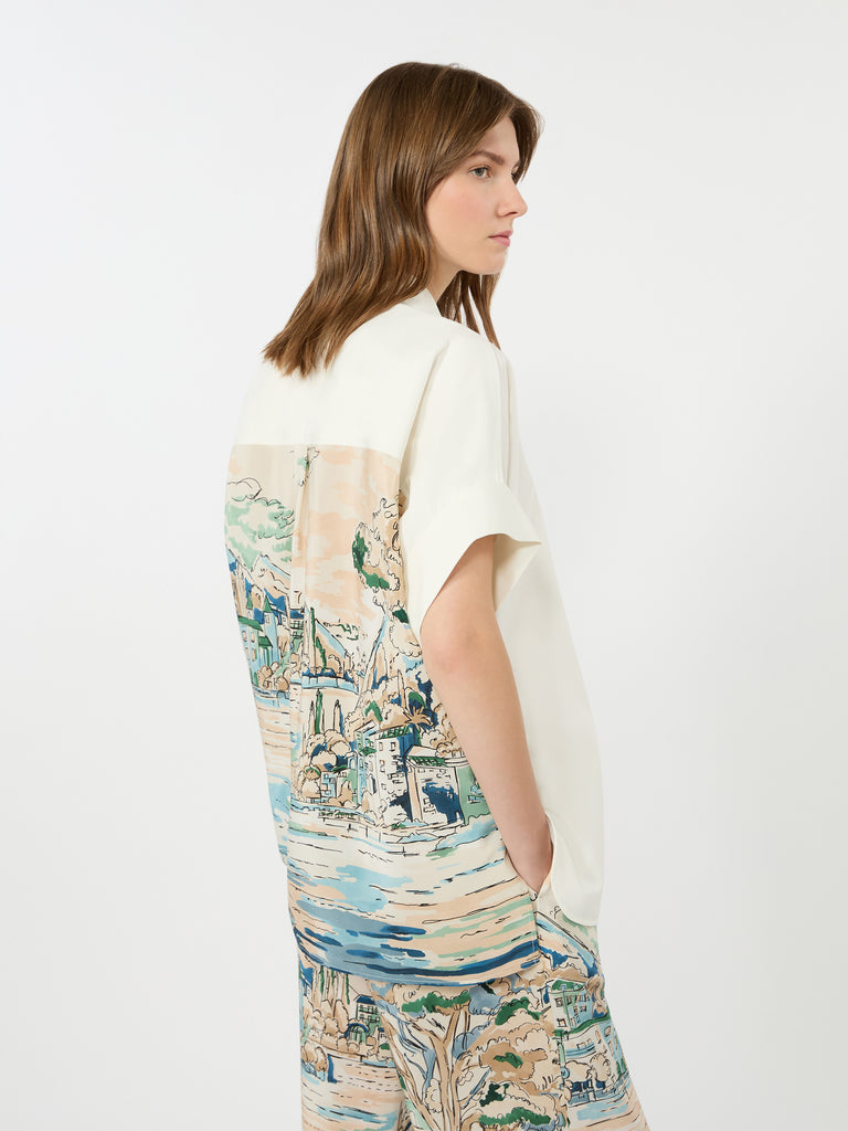 max mara printed cotton and silk shirt