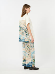 Printed Cotton And Silk Shirt for Women - White - Max Mara UAE