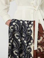 Printed cotton and twill shirt dress