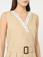 Water-Repellent Gabardine Dress for Women - Beige - Max Mara UAE