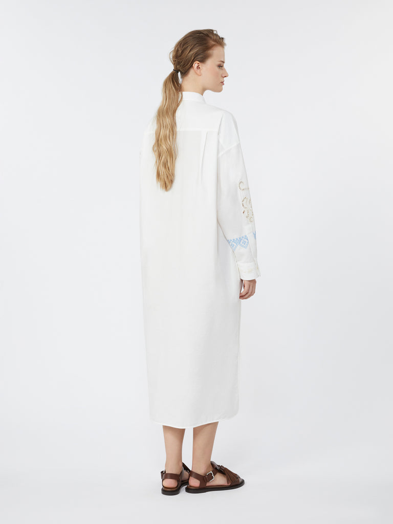max mara poplin shirt dress with embroideries