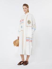 max mara poplin shirt dress with embroideries for women
