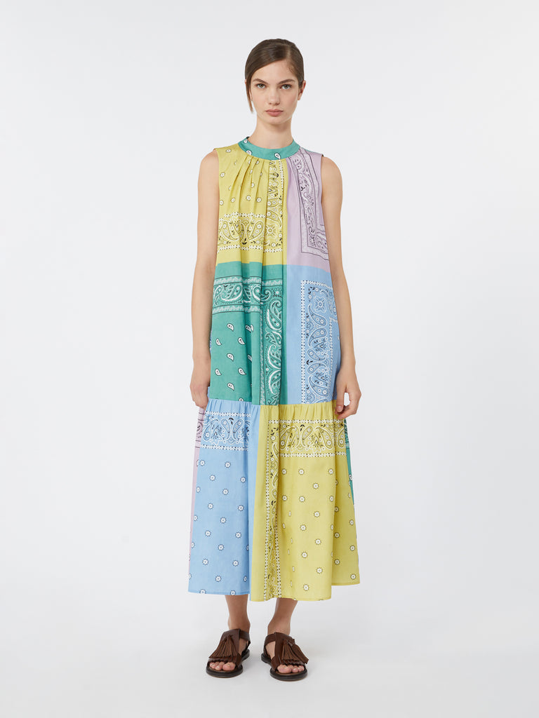 max mara printed cotton poplin dress