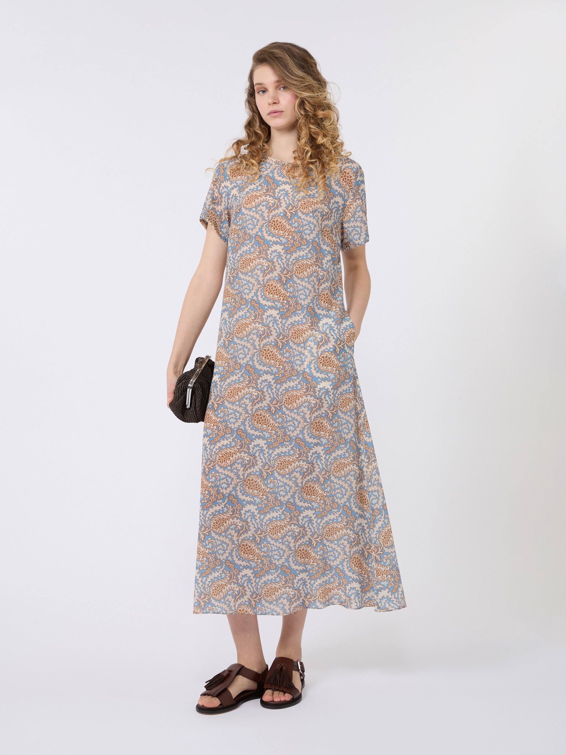 max mara printed silk crêpe de chine dress for women