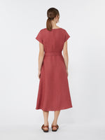 max mara linen canvas midi dress for women