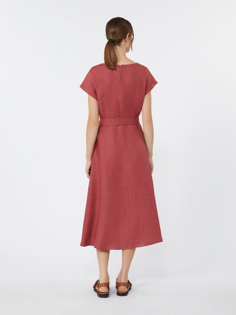 max mara linen canvas midi dress