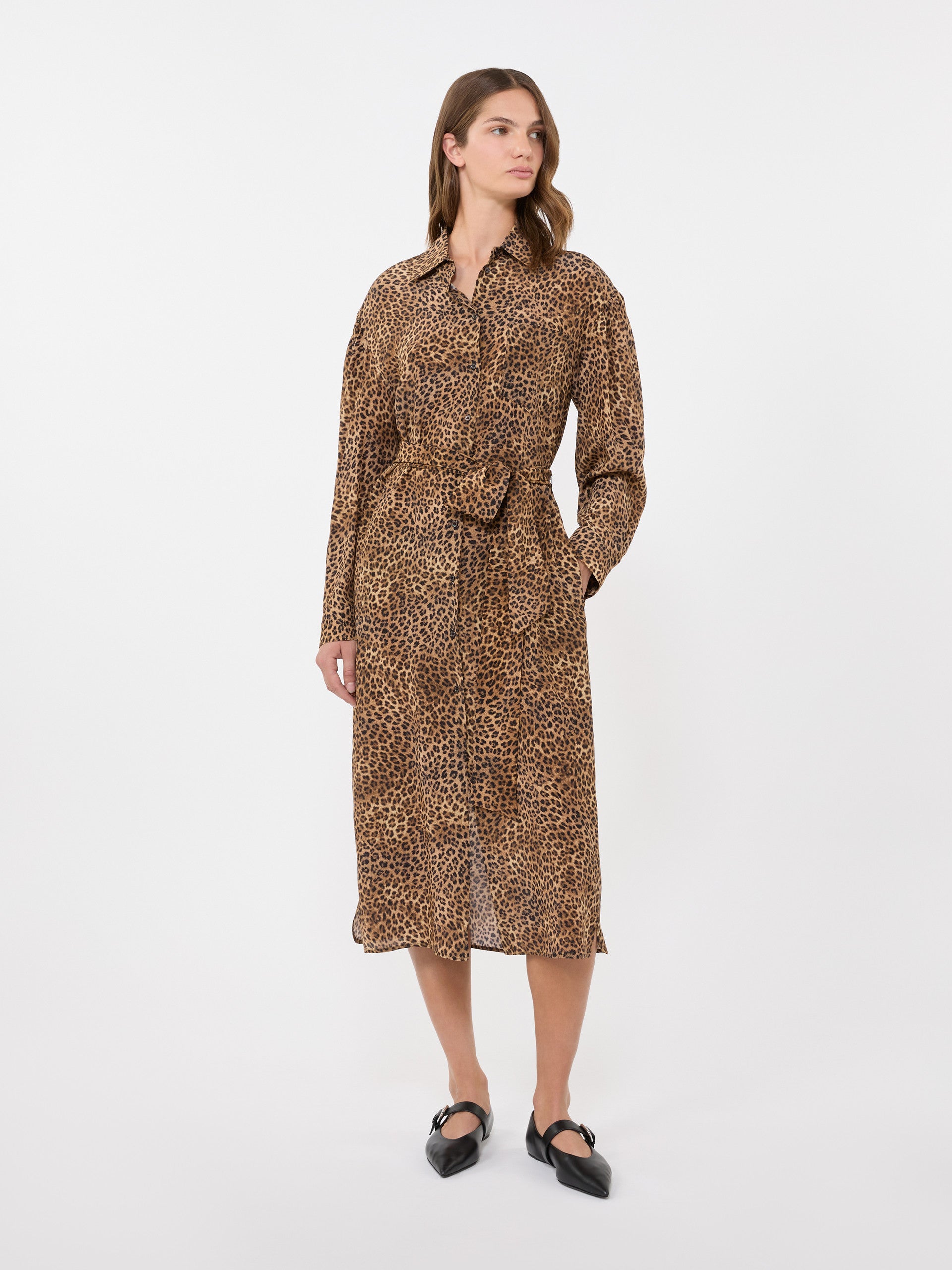 max mara printed silk crêpe de chine shirt dress for women