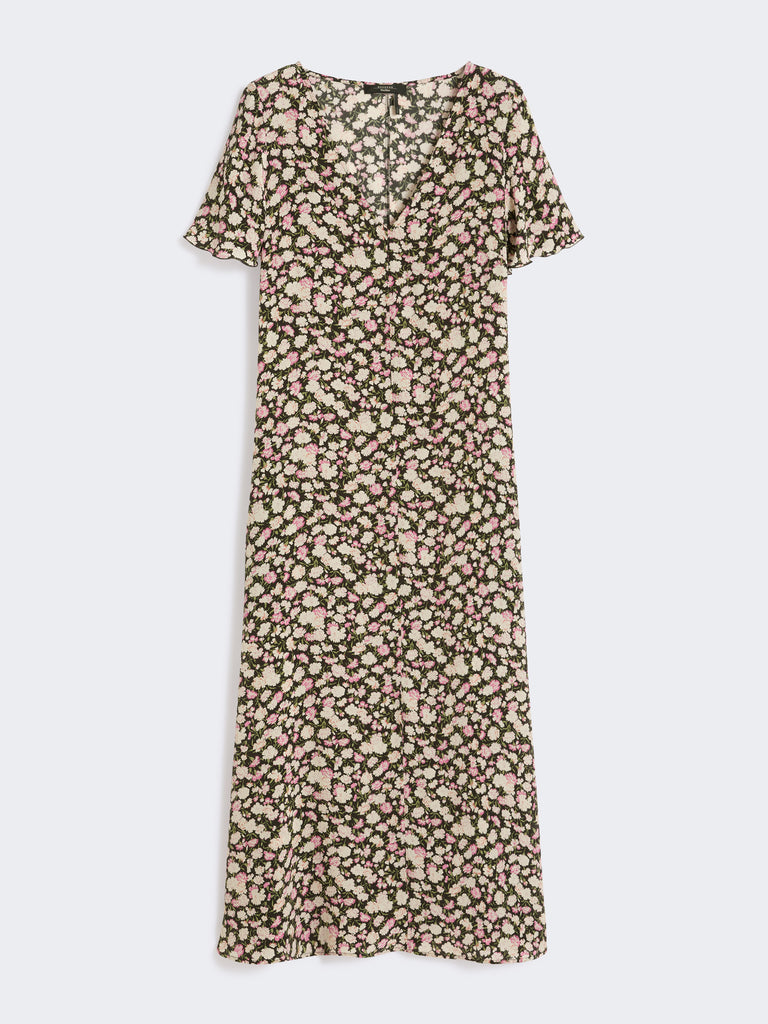 max mara printed crepe de chine dress