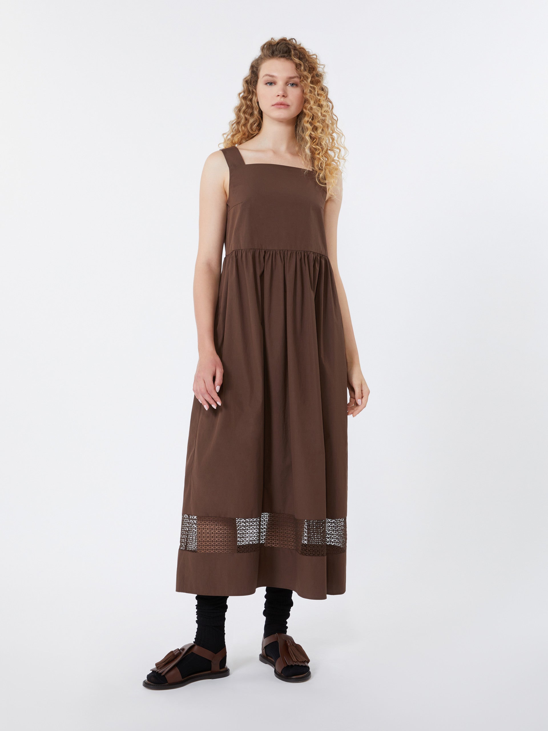 max mara cotton-poplin sleeveless dress for women