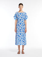 Silk Crêpe De Chine Dress for Women - Cornflower Blue - Max Mara UAE