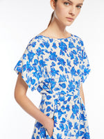 Silk Crêpe De Chine Dress for Women - Cornflower Blue - Max Mara UAE
