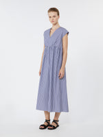 Cotton-Poplin A-Line Dress for Women - Navy - Max Mara UAE
