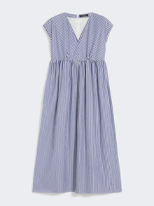 Cotton-Poplin A-Line Dress for Women - Navy - Max Mara UAE