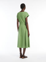 Poplin Dress With Belt for Women - Green - Max Mara UAE