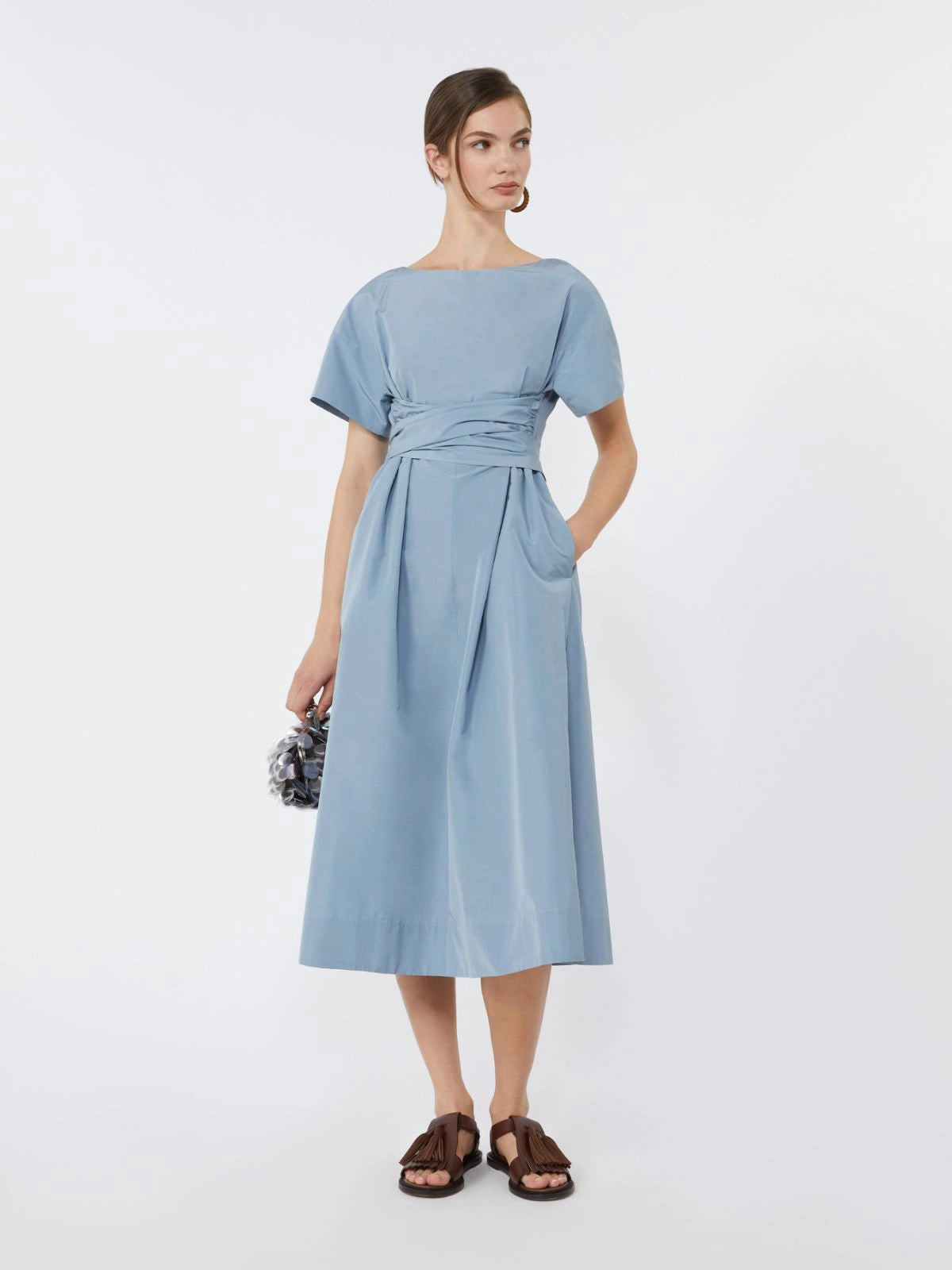 max mara flared taffeta dress for women