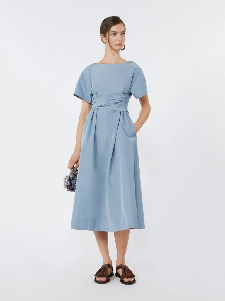 max mara flared taffeta dress