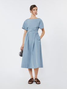 Flared Taffeta Dress for Women - Light Blue - Max Mara UAE