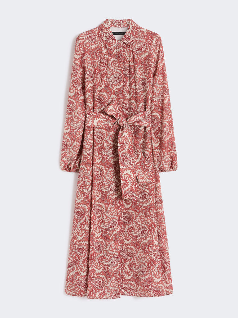 max mara printed silk shirt dress