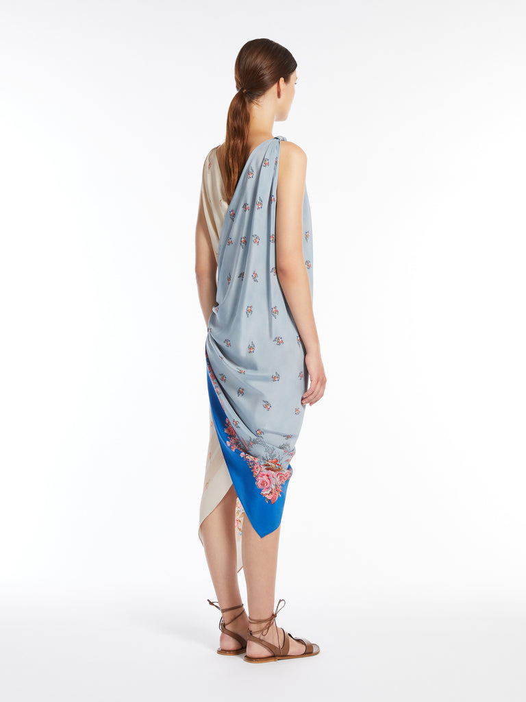 max mara asymmetric crêpe de chine dress
