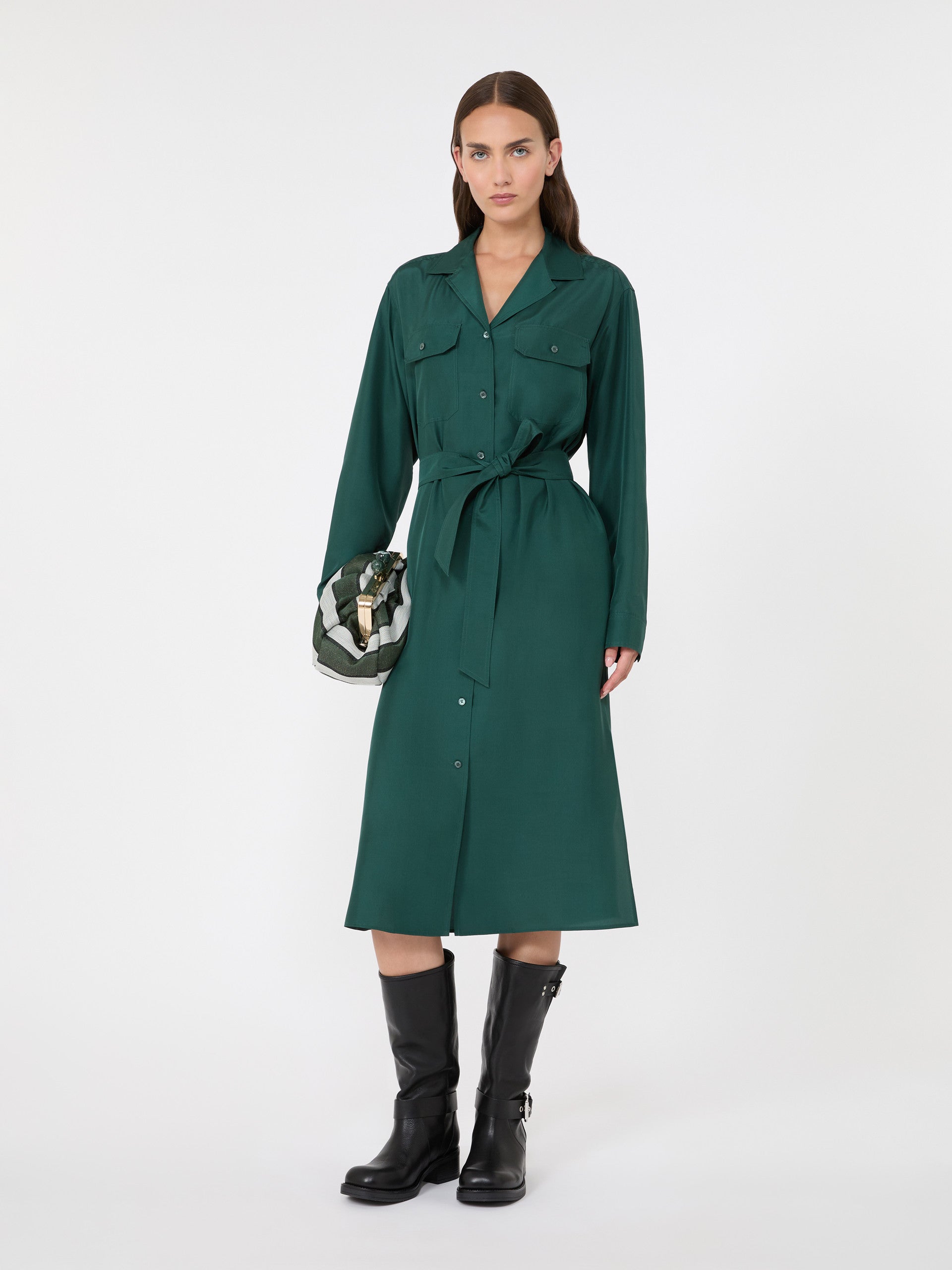 max mara silk shirt dress for women