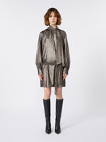 Metallic Chiffon Dress for Women - Platinum - Max Mara UAE