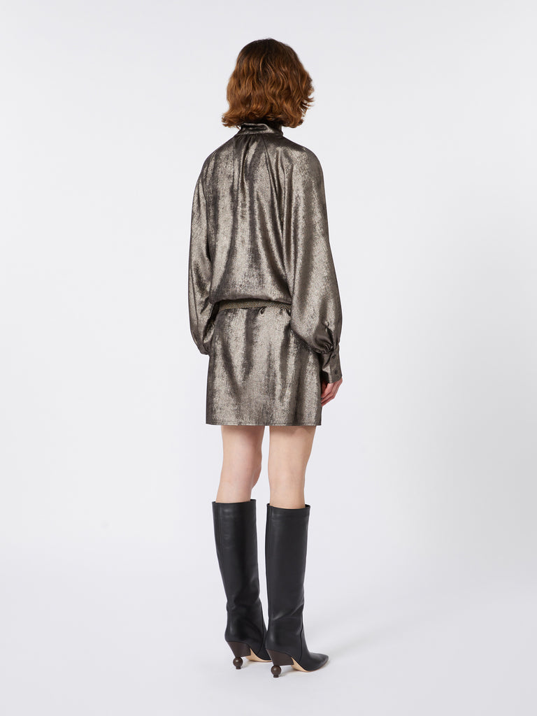max mara metallic chiffon dress