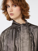 Metallic Chiffon Dress for Women - Platinum - Max Mara UAE