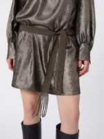 Metallic Chiffon Dress for Women - Platinum - Max Mara UAE