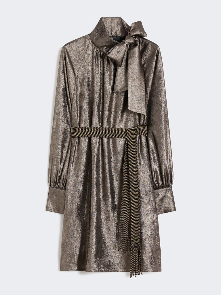 max mara metallic chiffon dress